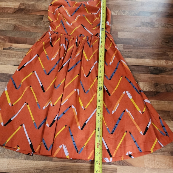 Modcloth Optimistic Effect Pen and Pencil Chevron A-Line Dress Size XXS - Picture 10 of 12
